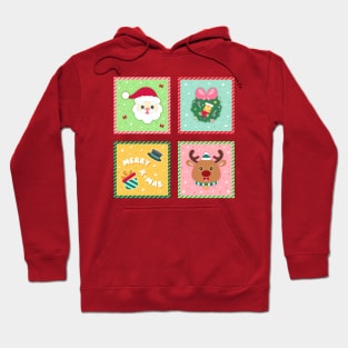 Four Festive Treasures. Christmas joy logo design Hoodie